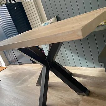 Sleek & Slender Reclaimed Dining Table with Spider Leg - TRL Handmade Furniture